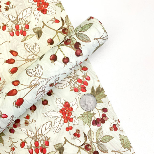 Christmas Berries and Hips Italian Print Paper ~ Tassotti Italy